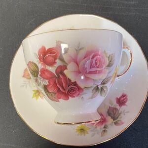 Floral Porcelain Mug and Saucer Set